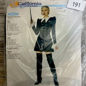 New California Halloween Costumes Women's Black Dress with White Accents Size XL